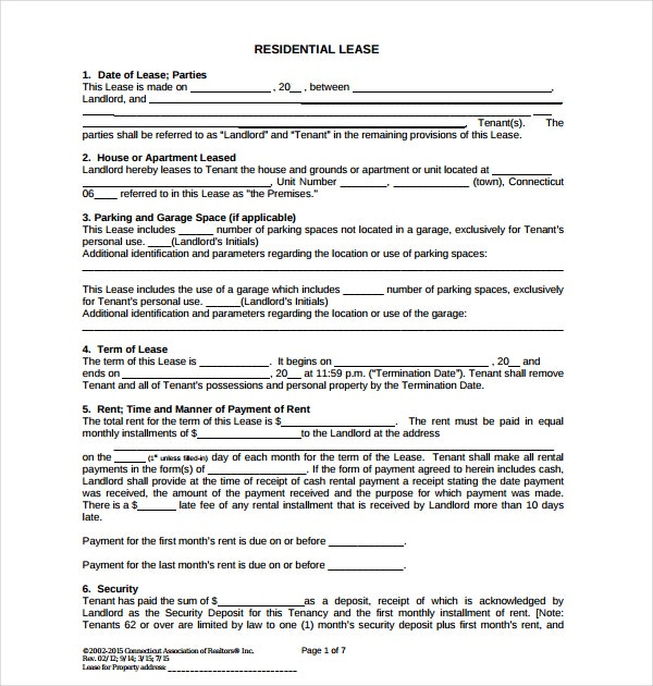 12 Residential Lease Agreement Templates PDF Word Free Premium 