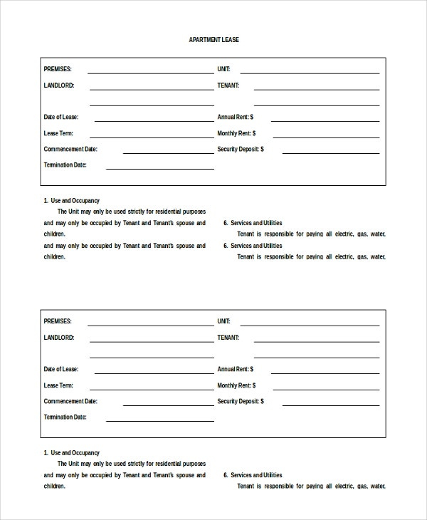 20 Apartment Rental Agreement Templates Free Sample Example Format 