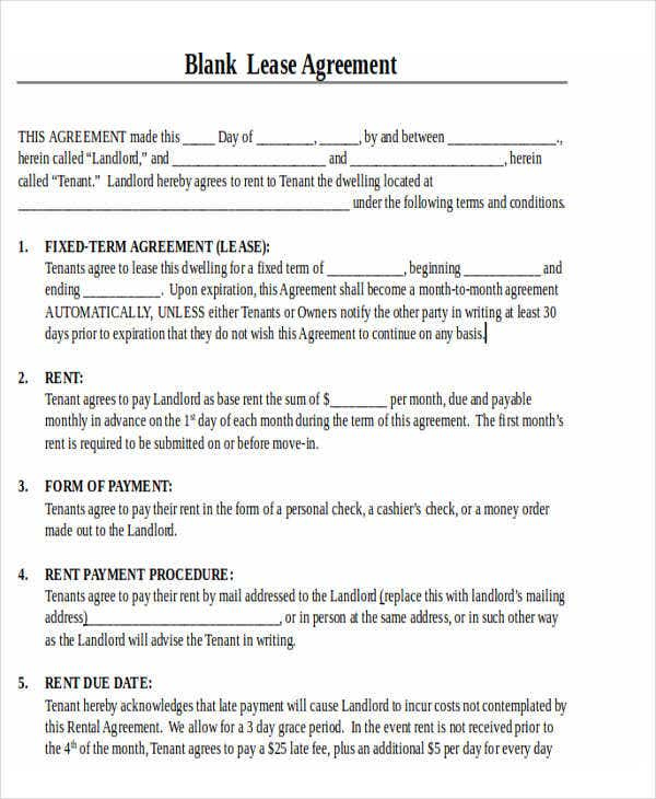 21 Printable Lease Agreement Templates Word PDF Pages Free 