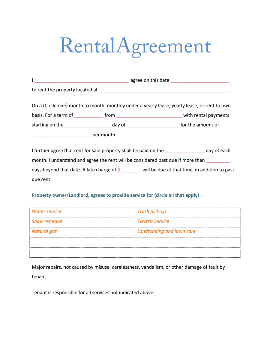 6 Free Room Rental Agreement Templates Word Excel Templates