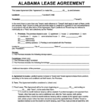 Alabama Residential Lease Rental Agreement Form Sample Free PDF
