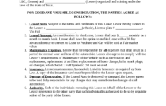 Auto Lease Agreement Sample Edit Fill Sign Online Handypdf