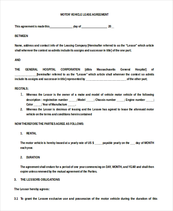 Basic Rental Agreement Word Document Template Business