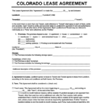 Colorado Residential Lease Rental Agreement Form Sample Free PDF