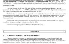 Download Free New York City Lease Rider For Rent Stabilized Tenants