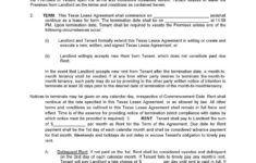 Download Free Texas Residential Lease Agreement Printable Lease Agreement