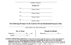 Fillable Residential Lease Agreement Template Printable Pdf Download