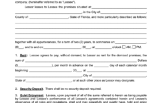 Florida Residential Lease Agreement In Word And Pdf Formats