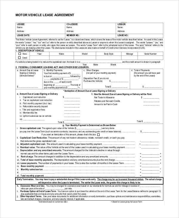 FREE 10 Sample Lease Purchase Agreement Templates In PDF MS Word 