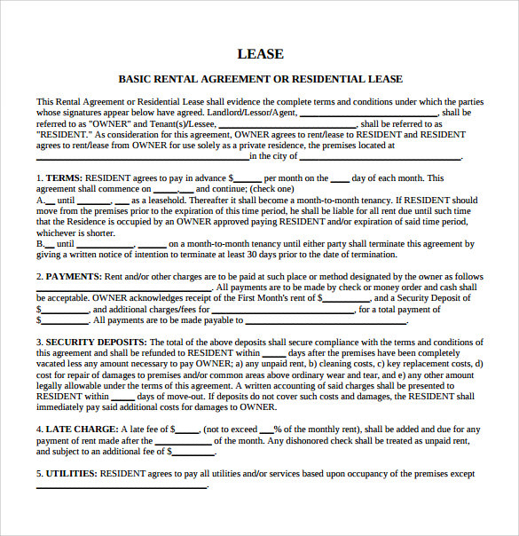 FREE 13 Sample Residential Rental Agreement Templates In PDF