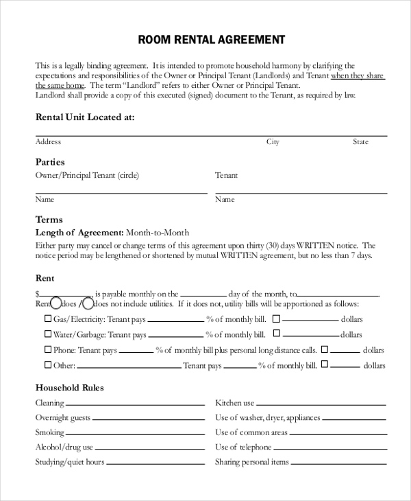 FREE 13 Simple Rental Agreement Forms In PDF MS Word