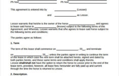 FREE 9 Sample Horse Lease Agreement Templates In PDF MS Word