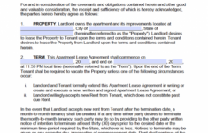Free Apartment Lease Agreement Template PDF WORD