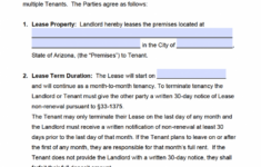 Free Arizona Rental Lease Agreement Templates PDF WORD