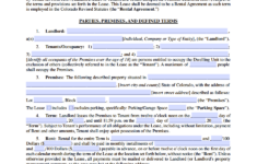 Free Colorado Standard Residential Lease Agreement Template PDF WORD