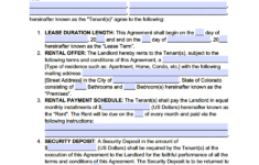 Free Colorado Standard Residential Lease Agreement Template PDF WORD
