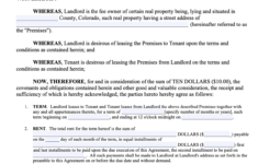 Free Colorado Standard Residential Lease Agreement Template PDF Word