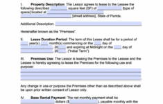 Free Florida Commercial Lease Agreement Template PDF WORD