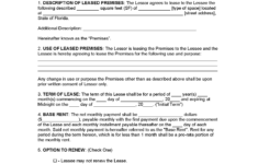 Free Florida Rental Lease Agreement Templates PDF Word