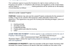Free Hunting Lease Agreement PDF Word EForms