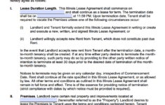 Free Illinois Rental Lease Agreement Templates PDF WORD