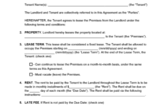 Free Louisiana Standard Residential Lease Agreement PDF Word