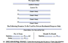 Free Michigan One 1 Year Residential Lease Agreement PDF Template