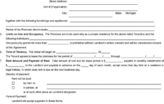 Free Michigan Standard Lease Agreement Form PDF 35KB 4 Page s