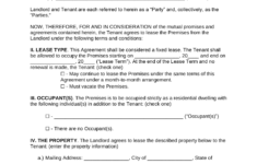 Free New Jersey Standard Residential Lease Agreement Form Word PDF