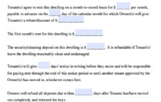 Free Ohio Month to Month Rental Agreement Template PDF Word