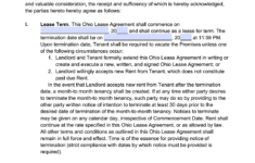 Free Ohio Standard Residential Lease Agreement Template PDF WORD
