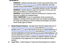 Free Oklahoma Standard Residential Lease Agreement Template PDF WORD