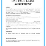 Free One Page Lease Agreement Templates