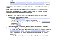 Free Pennsylvania Standard Residential Lease Agreement Template PDF