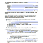 Free Pennsylvania Standard Residential Lease Agreement Template PDF