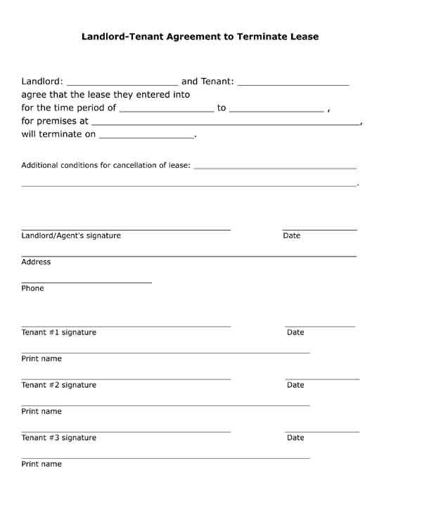 Free Printable Black And White Pdf Form Landlord Tenant Agreement 