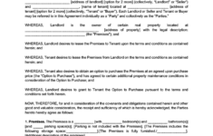 Free Rent to Own Lease Agreement Legal Templates