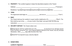 Free Simple 1 Page Lease Agreement Template PDF Word