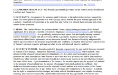 Free South Carolina Standard Residential Lease Agreement Template PDF