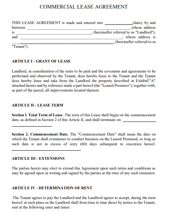 Free Texas Rental Lease Agreement Form PDF Template Form Download