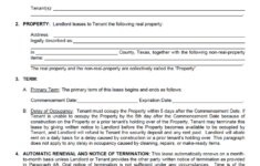 Free Texas Rental Lease Agreement Templates 6 PDF