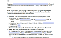 Free Texas Standard Residential Lease Agreement Template PDF WORD