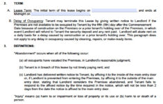 Free Texas Standard Residential Lease Agreement Template PDF Word