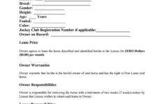 Horse Lease Agreement Word Document Form Fill Out And Sign Printable