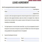 Lease Agreement For Trucking Owner Operator Lease Agreement Contract