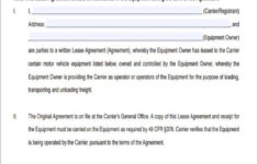 Lease Agreement For Trucking Owner Operator Lease Agreement Contract
