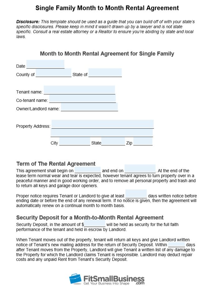 Printable Lease Agreement With Utilities Included