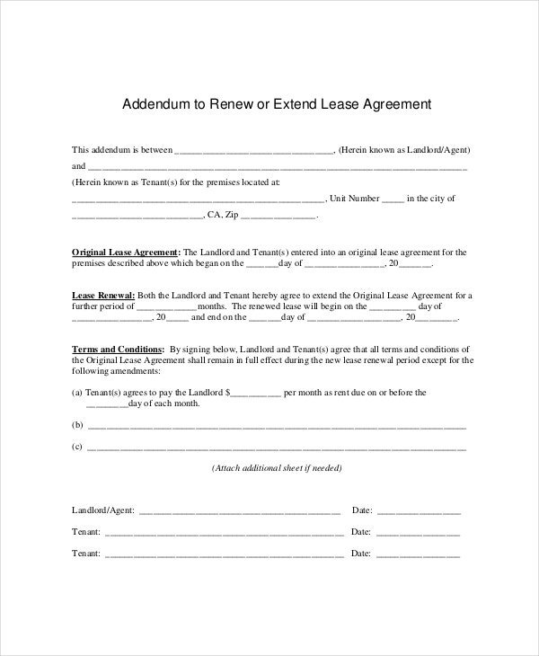 Lease Renewal Template 5 Free Word PDF Documents Download Free 