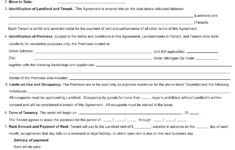 Michigan Standard Lease Agreement Form Rental Property Owners