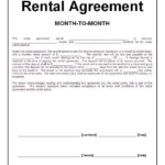 Month To Month Rental Agreement Form FREE Download Rental Agreement